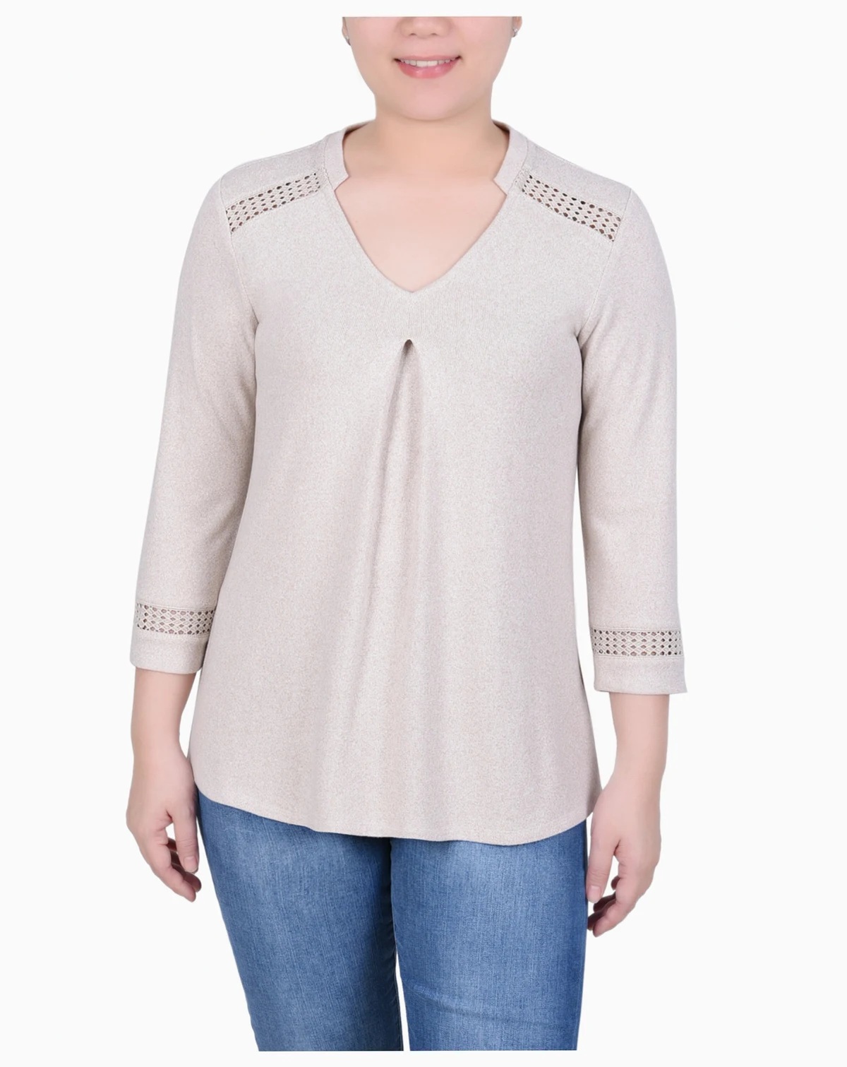 Petite 3/4 Sleeve Swing Tunic Top