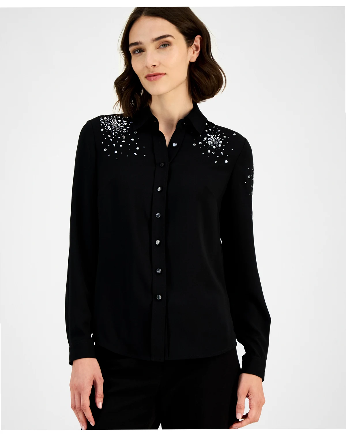 Women's Rhinestone-Embellished Shirt