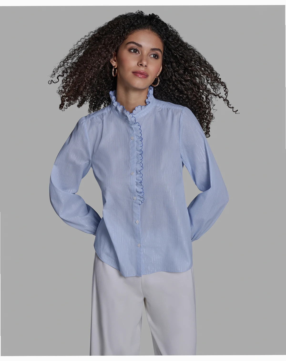 Women's Long-Sleeve Collared Top