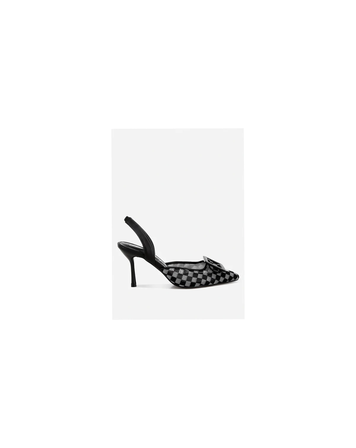 Womens Freya Mesh Checkered Pointy Stiletto Heels