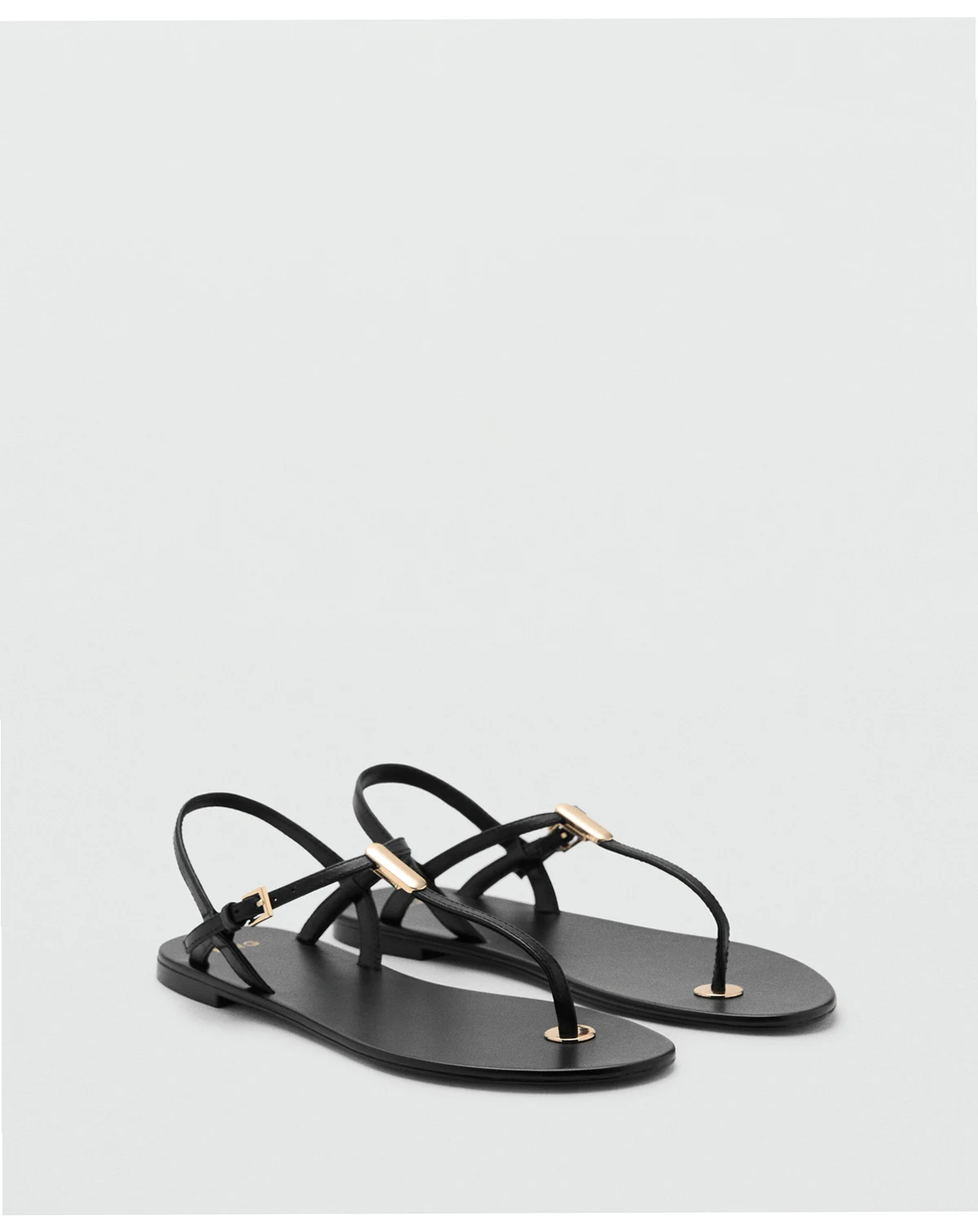 Women's Metallic Detail Leather Sandals