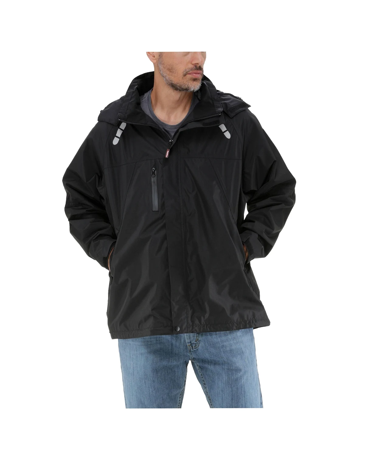 Big & Tall Lightweight Rainwear Jacket - Waterproof, Wind-Resistant, Breathable with Detachable Hood