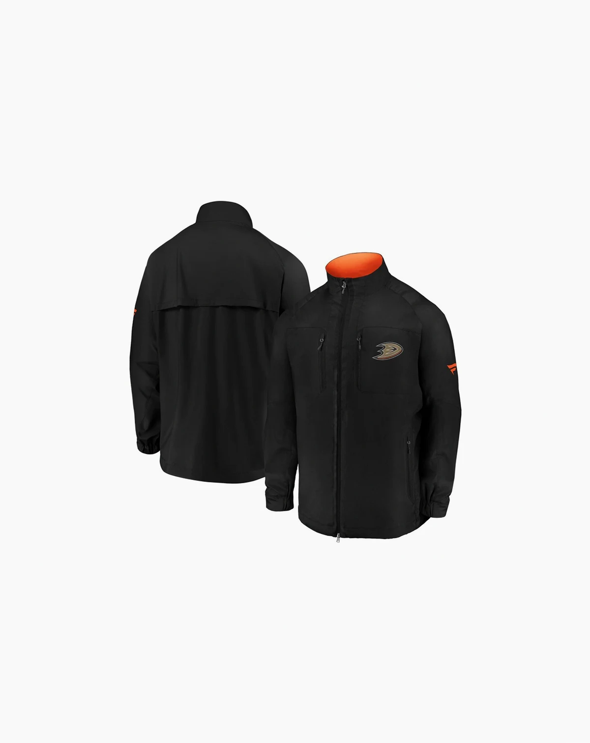Men's Black Anaheim Ducks Authentic Pro Locker Room Rink Raglan Full-Zip Jacket