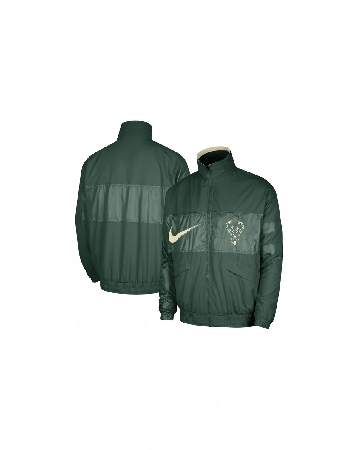 Men's Hunter Green Milwaukee Bucks Courtside Versus Capsule Full-Zip Jacket