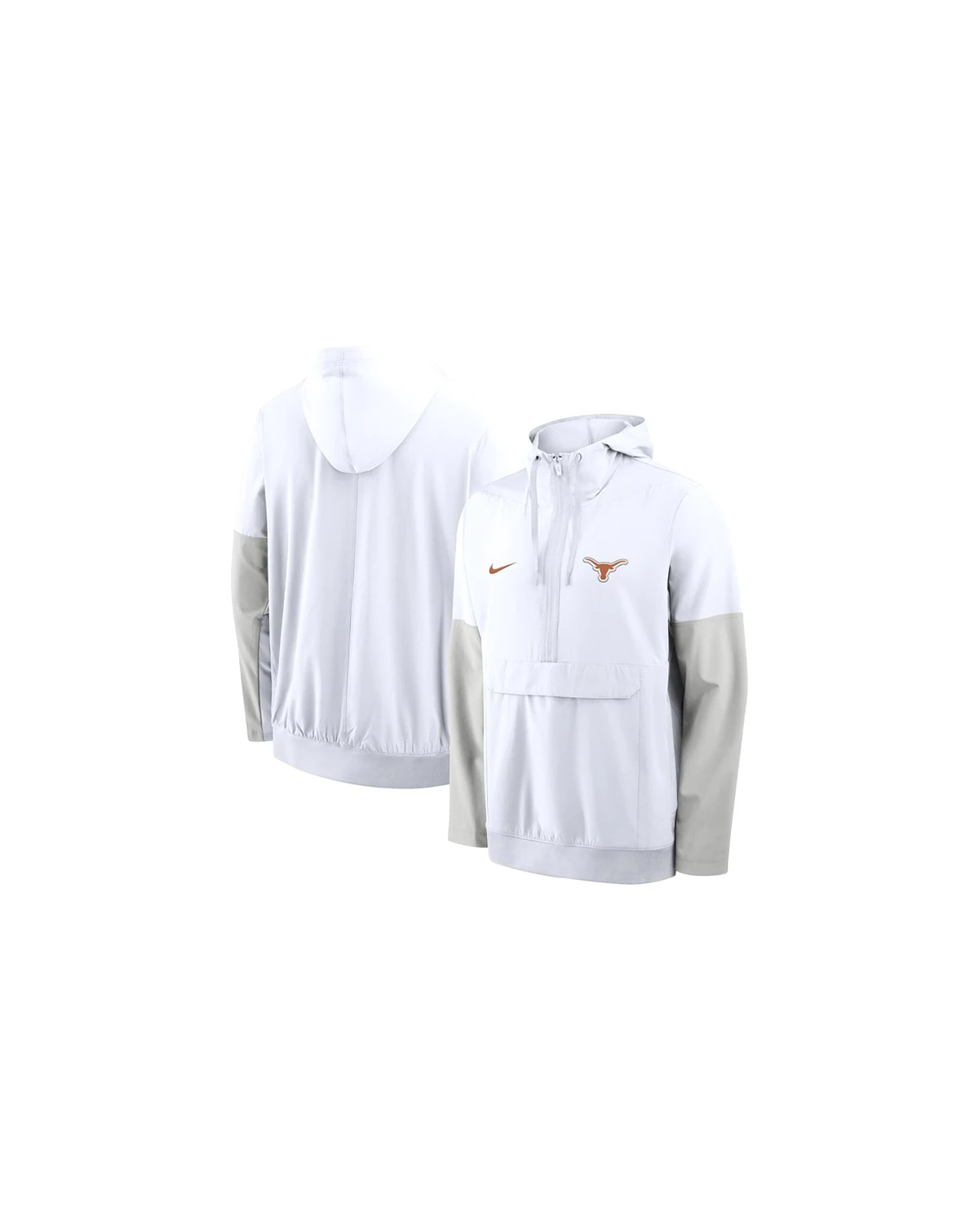 Men's White Texas Longhorns Anorak Half-Zip Hoodie Jacket