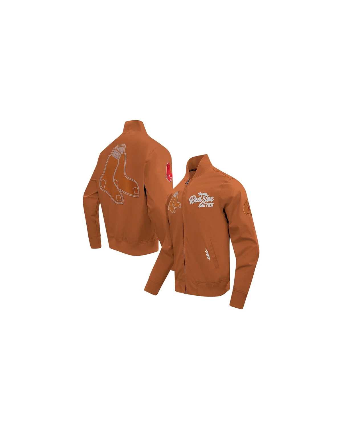 Men's Brown Boston Red Sox Paint The City Twill Full-Zip Jacket