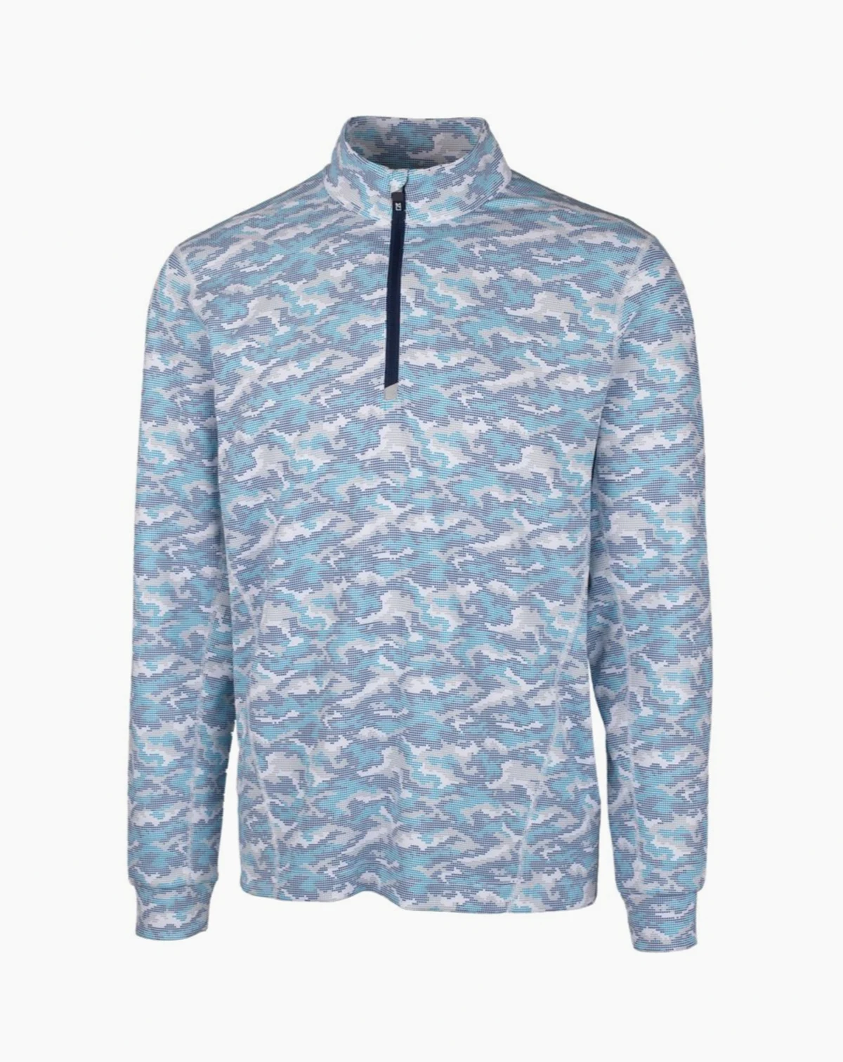 Big & Tall Traverse Camo Print Stretch Quarter Zip Pullover Jacket