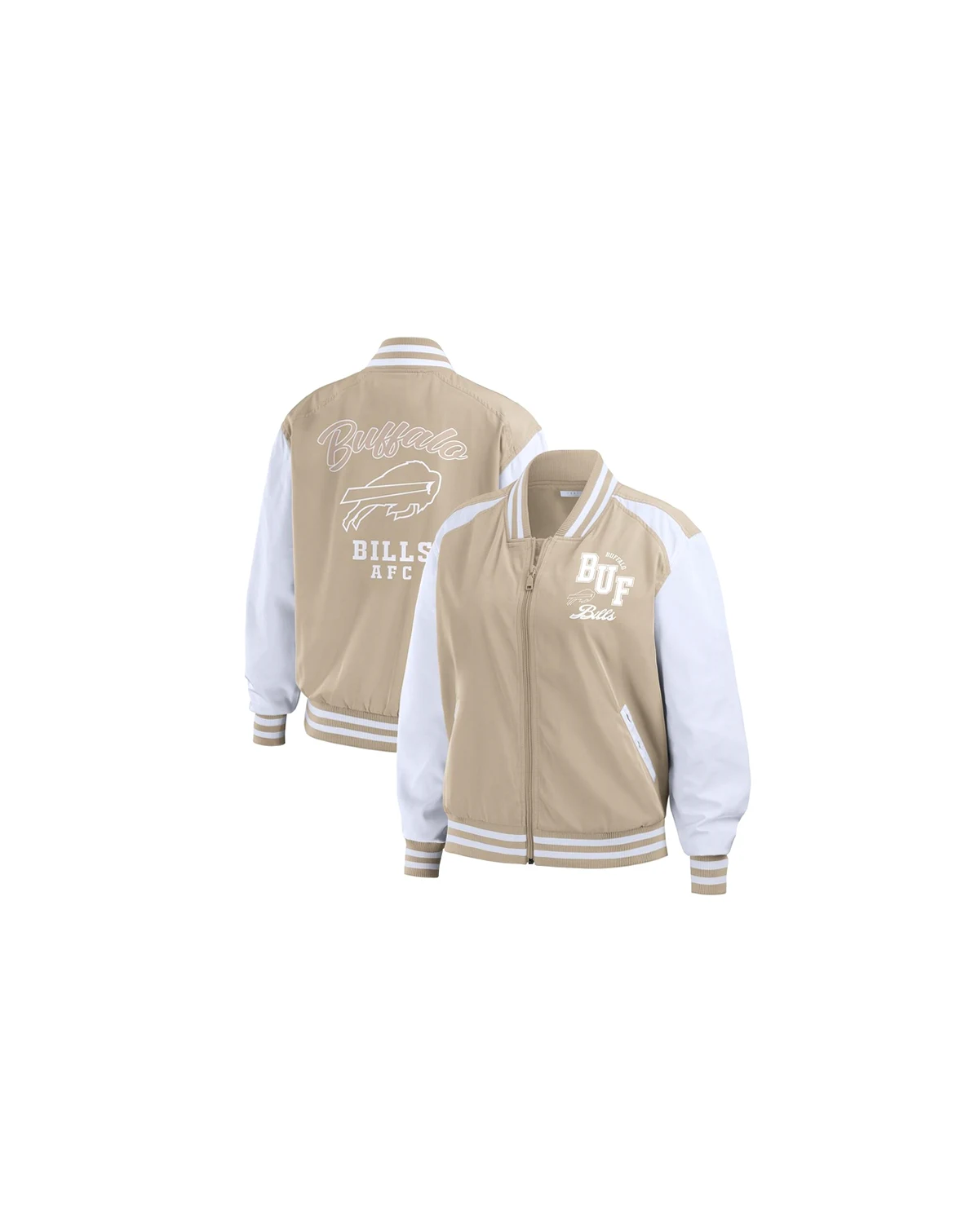 Women's Tan Buffalo Bills Tonal Full-Zip Bomber Jacket