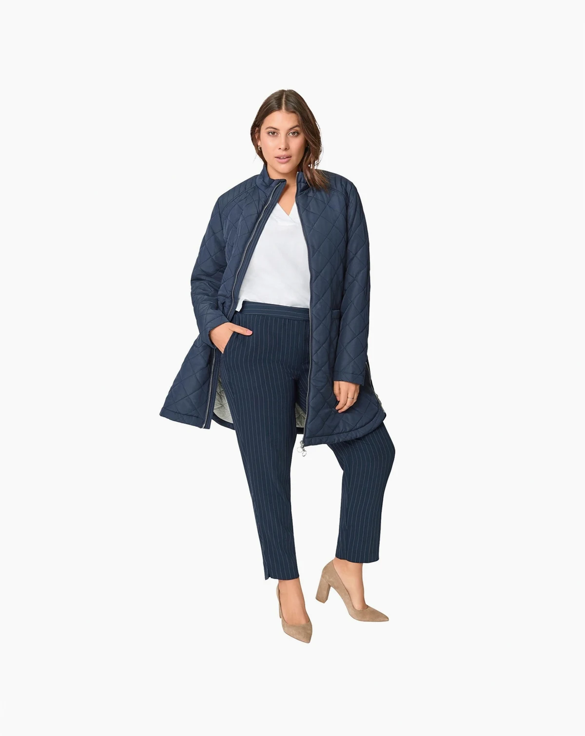 Women's Plus Size Quilted Zip Jacket