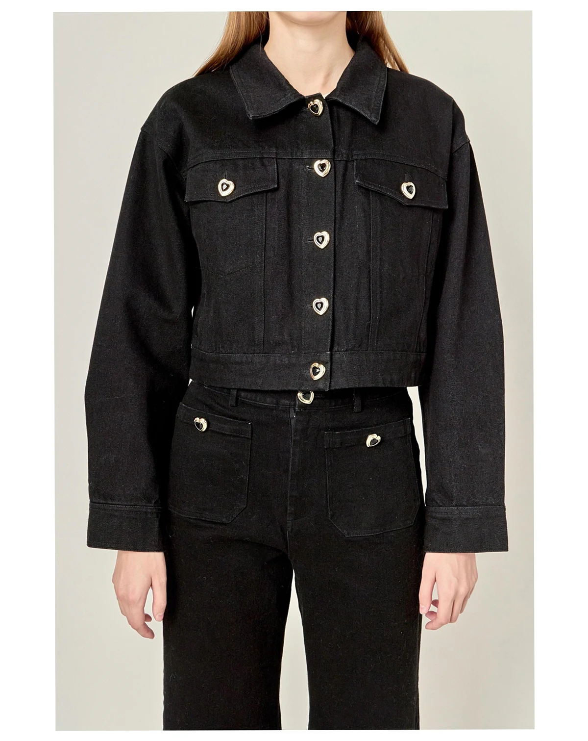 Women's Drop Shoulder Cropped Denim Jacket