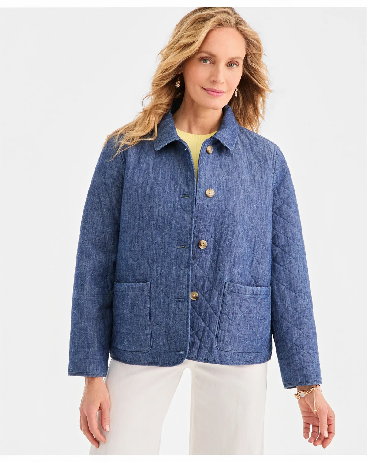 Women's Cotton Quilted Button-Front Jacket, Macy's Exclusive