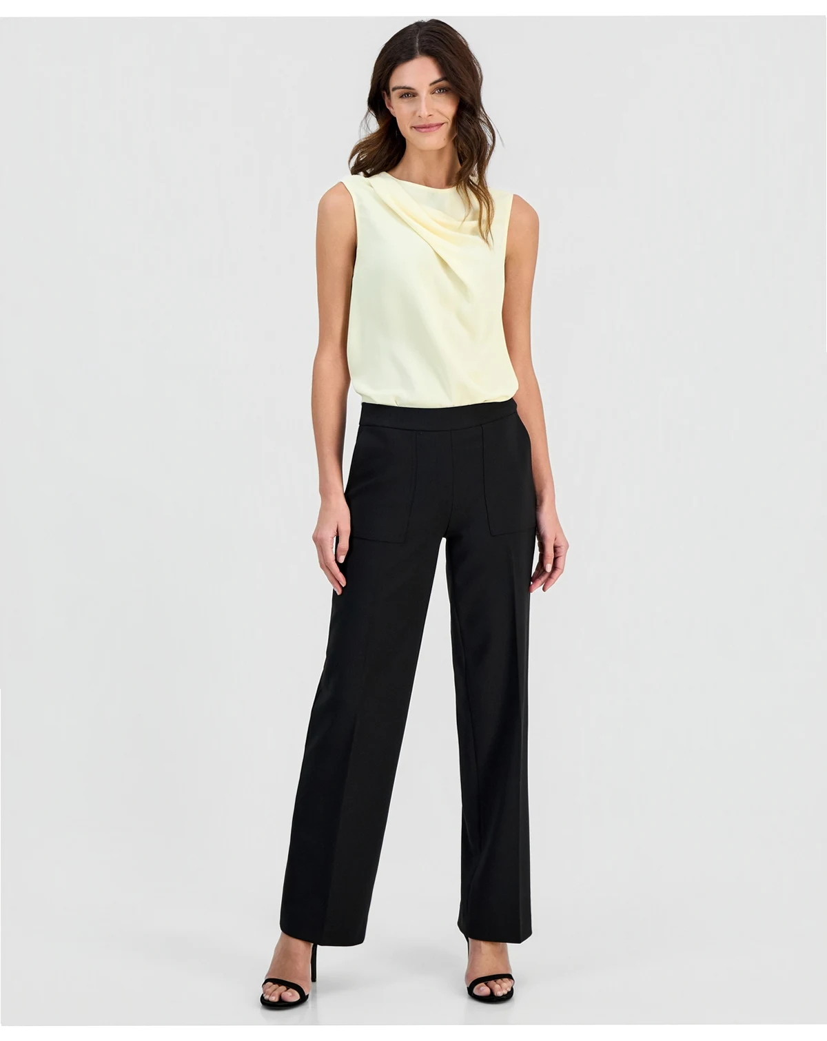 Petite Mid-Rise Wide-Leg Pants