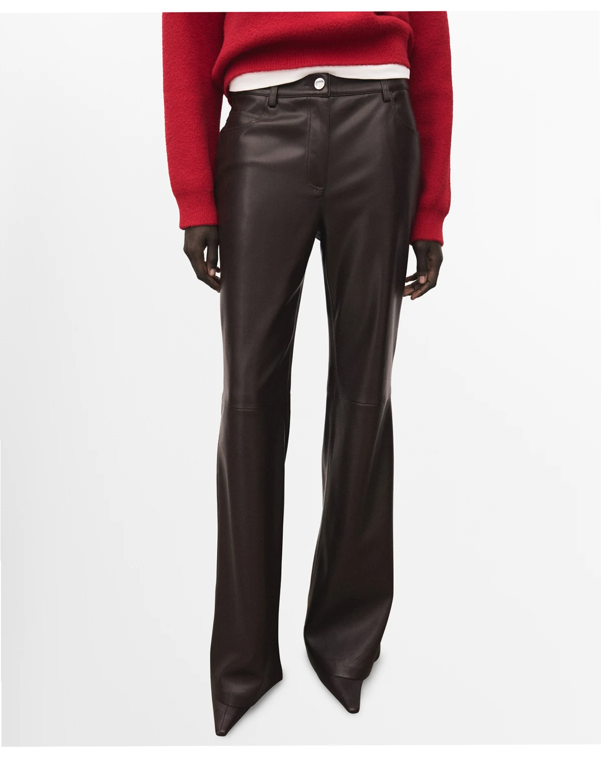 Women's Faux-Leather Flared Pants