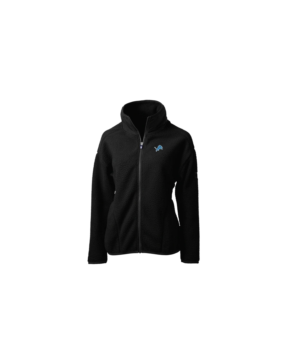 Women's Black Detroit Lions Cascade Sherpa Fleece Full-Zip Jacket