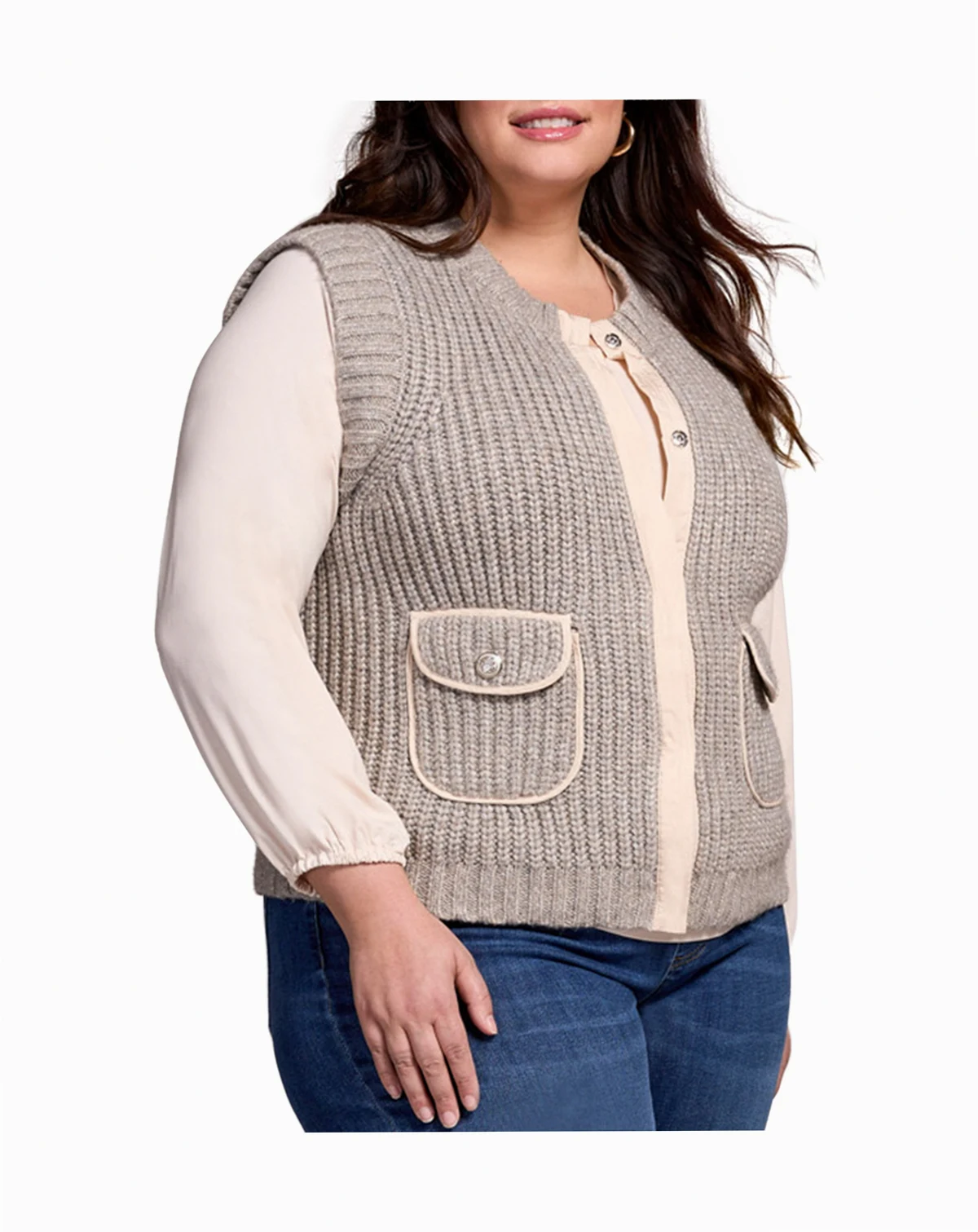 Plus Size Sleeveless Knit Vest