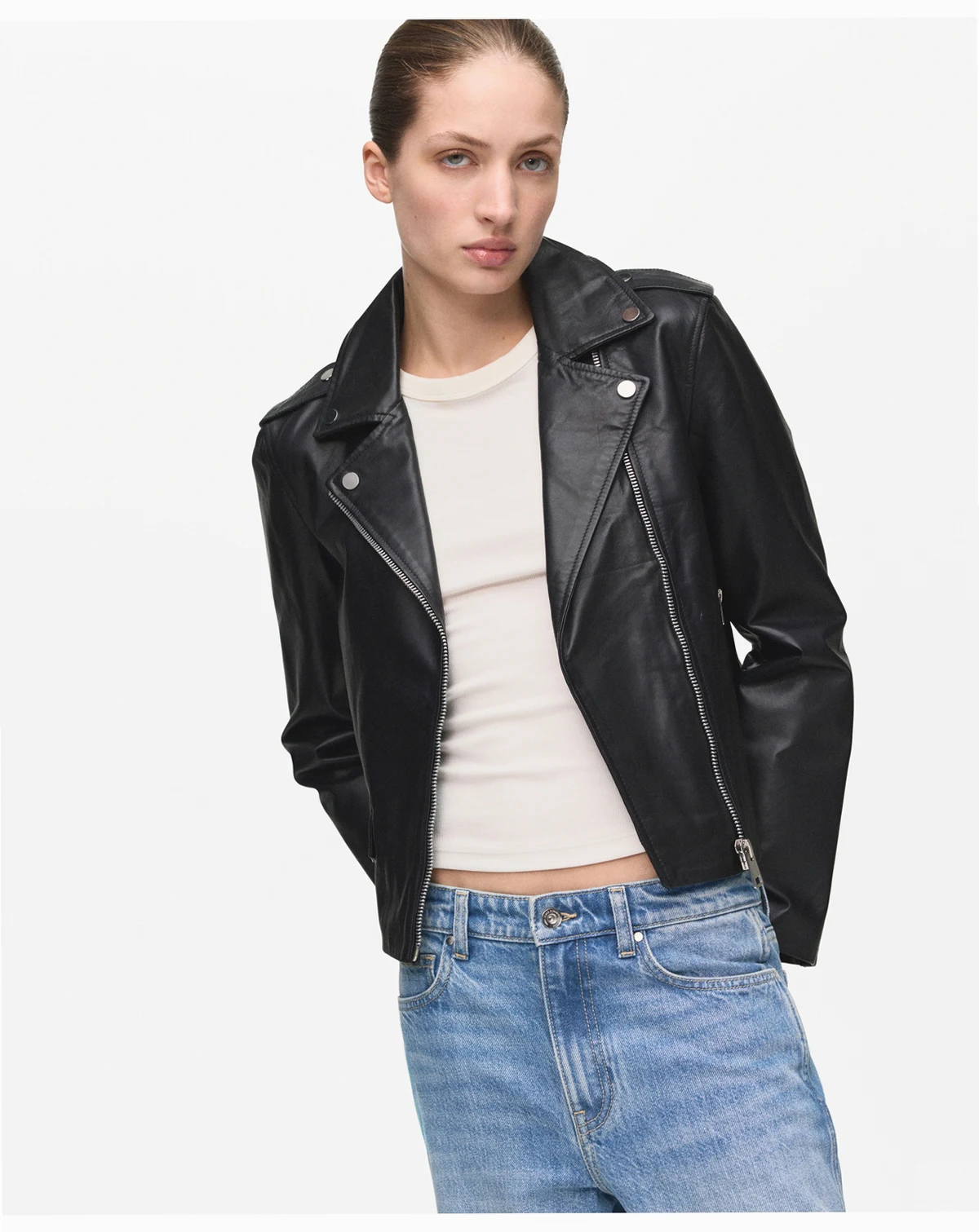 Women's Leather Biker Jacket