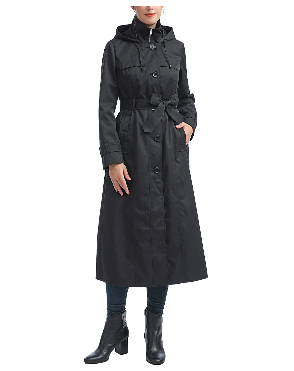 Women's kimi + kai Aine Hooded Long Rain Coat