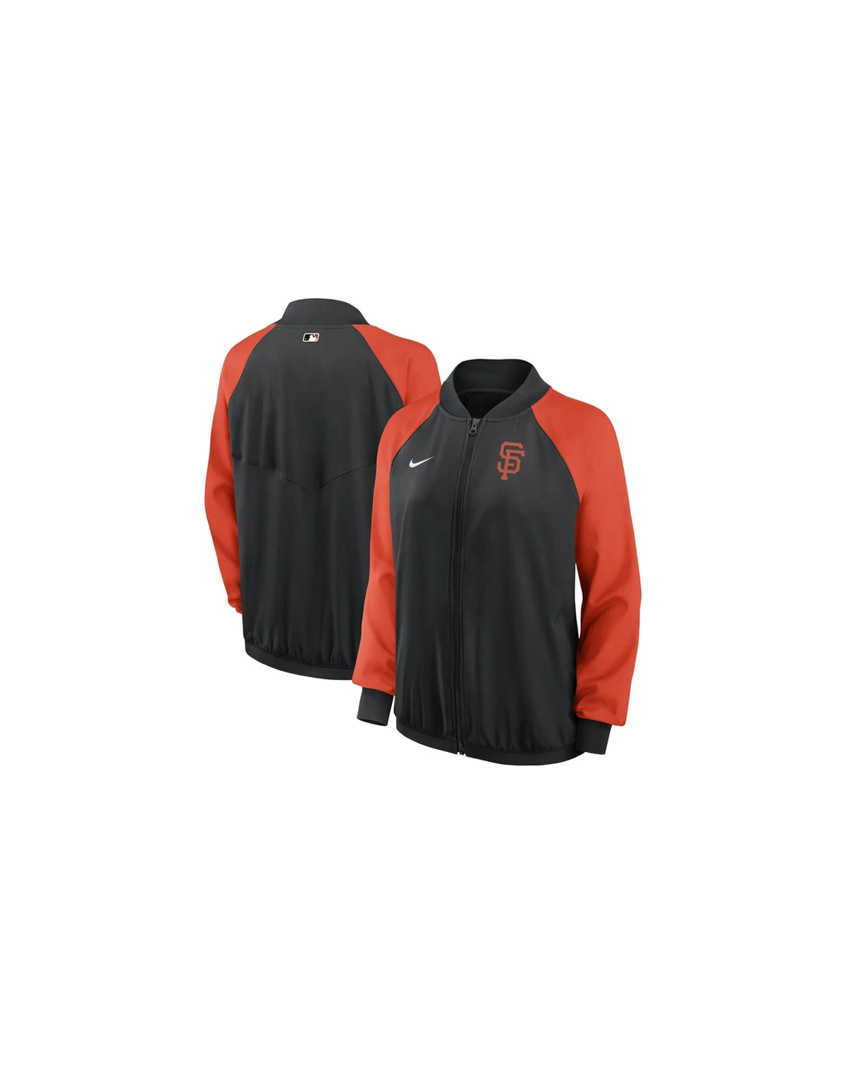 Women's Black San Francisco Giants Authentic Collection Team Raglan Performance Full-Zip Jacket