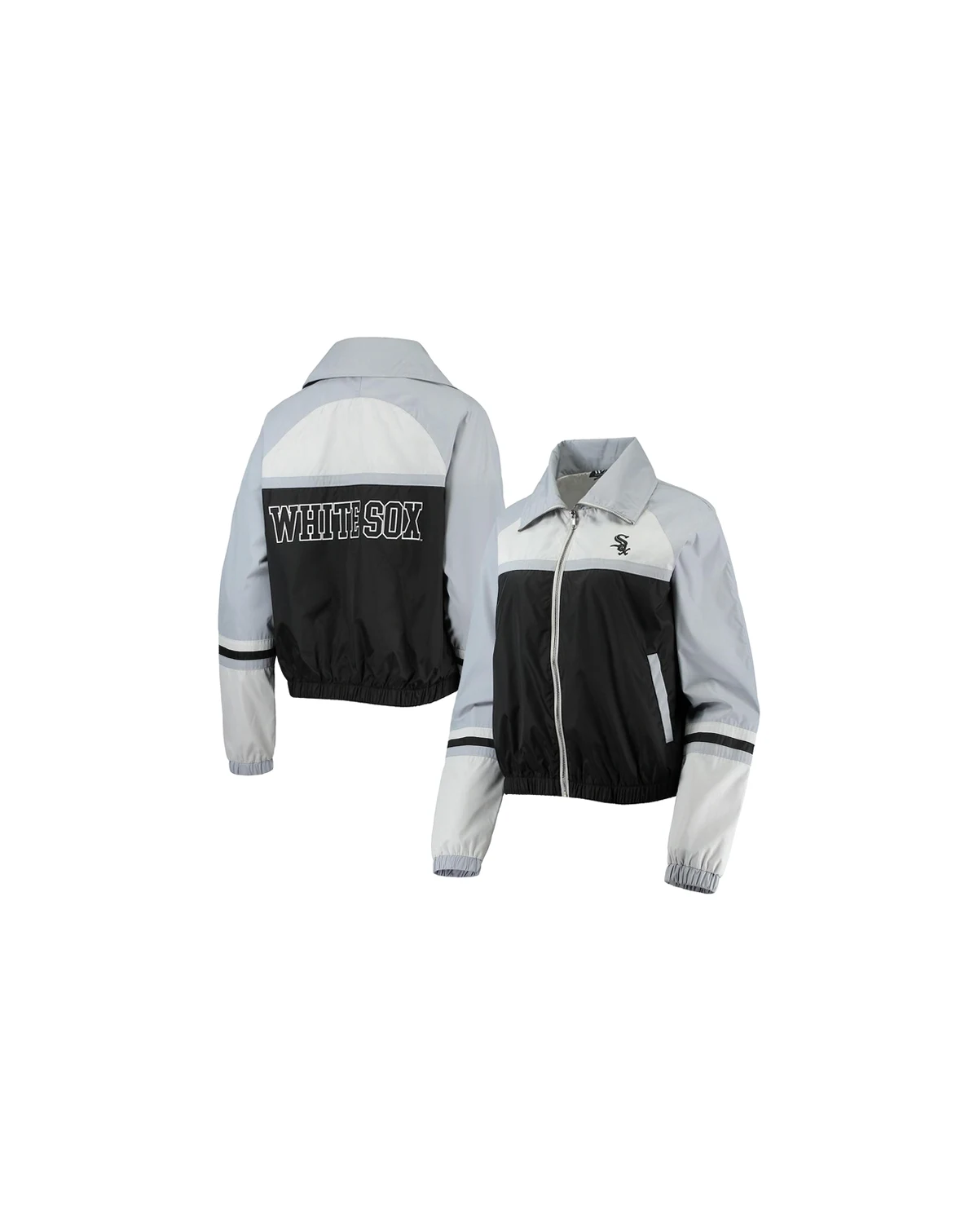 Women's Black Chicago White Sox Colorblock Track Raglan Full-Zip Jacket