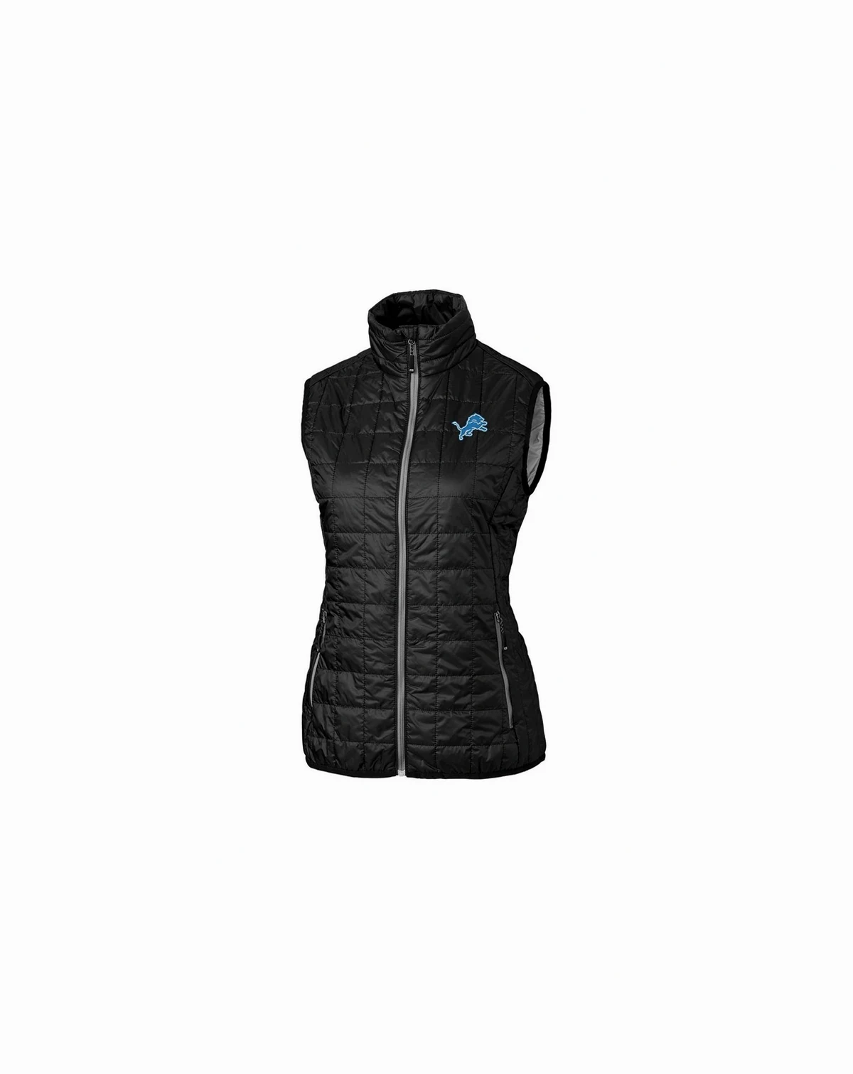 Women's Black Detroit Lions Rainier PrimaLoft Full-Zip Vest