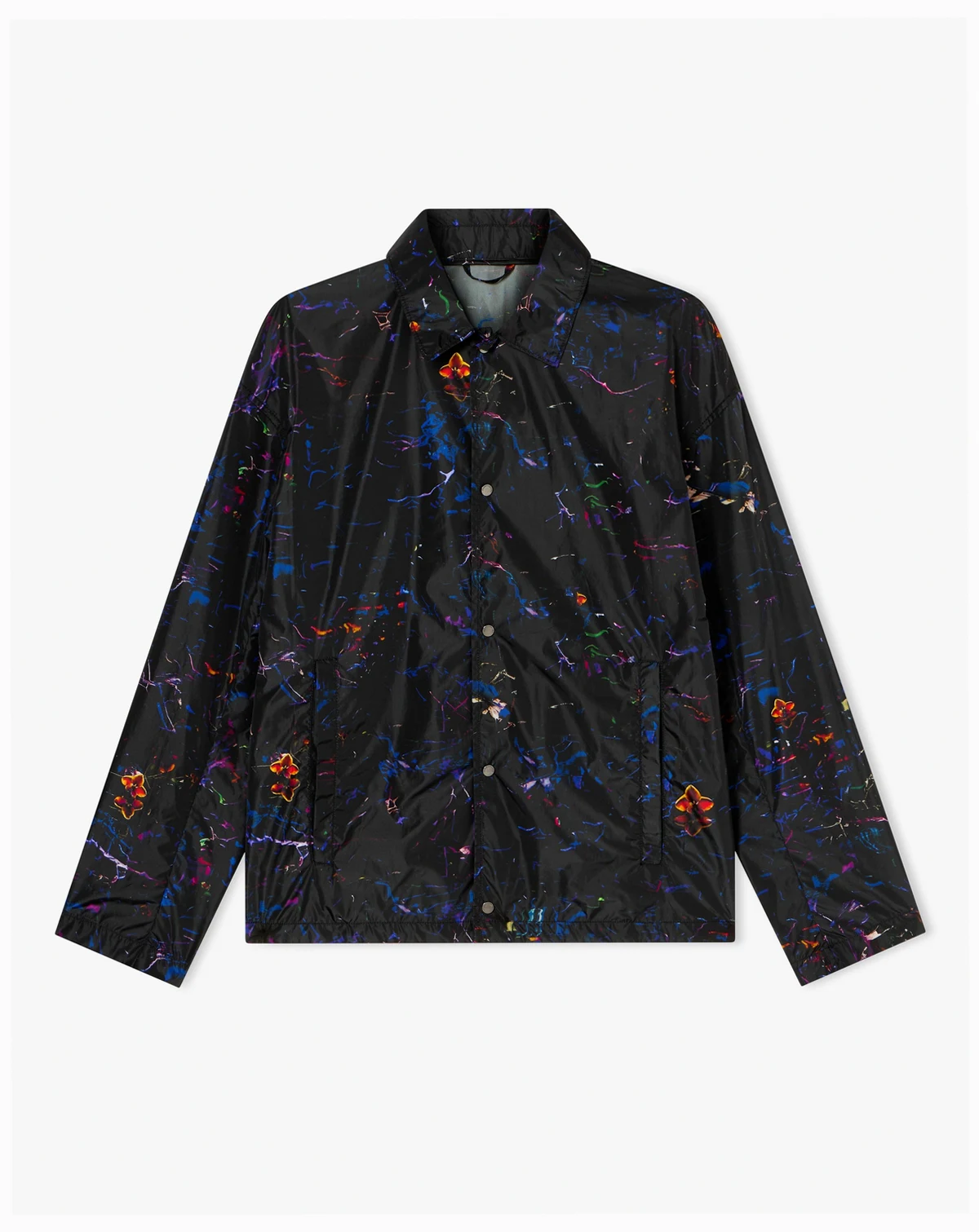 Men's Nylon Print Floral Jacket