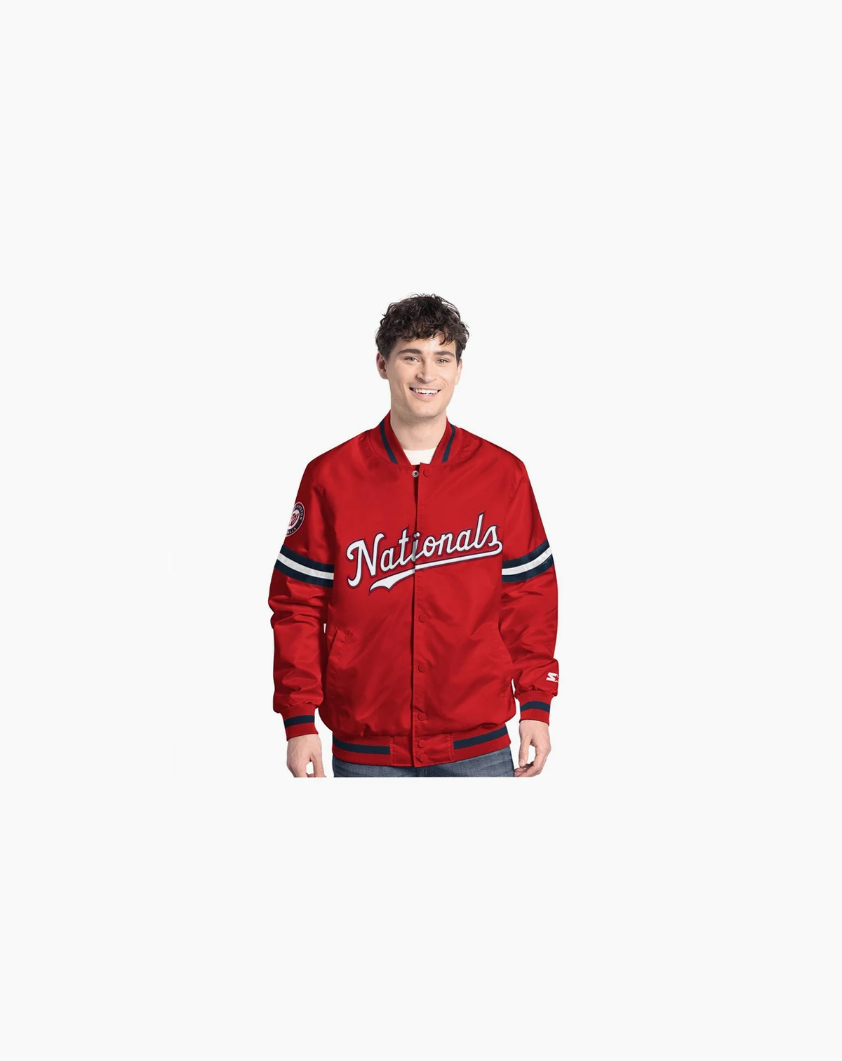 Men's Red Washington Nationals Scout Full-Snap Varsity Jacket