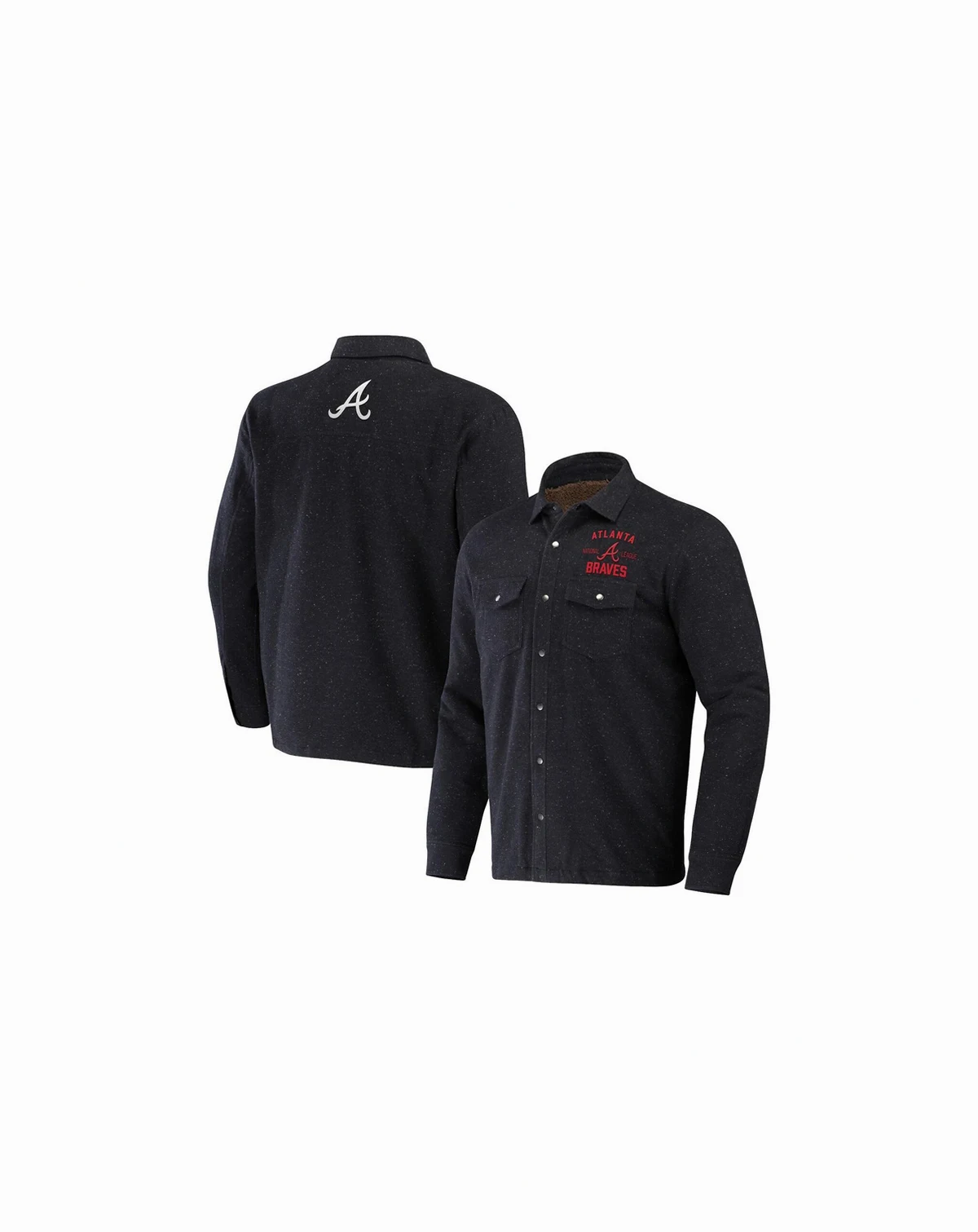 Men's Darius Rucker Collection by Black Atlanta Braves Ringstop Full-Snap Shacket