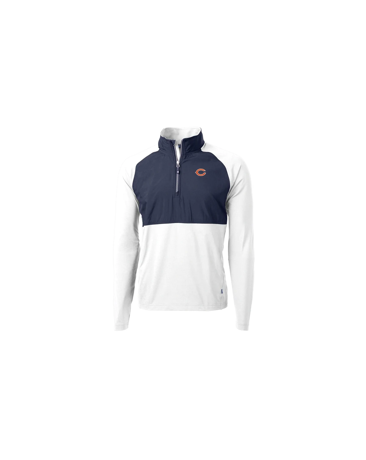Men's Navy/White Chicago Bears Adapt Eco Knit Hybrid Quarter-Zip Raglan Jacket