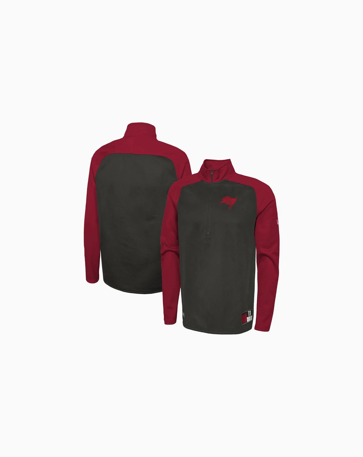 Men's Black Tampa Bay Buccaneers Combine Authentic O-Line Raglan Half-Zip Jacket