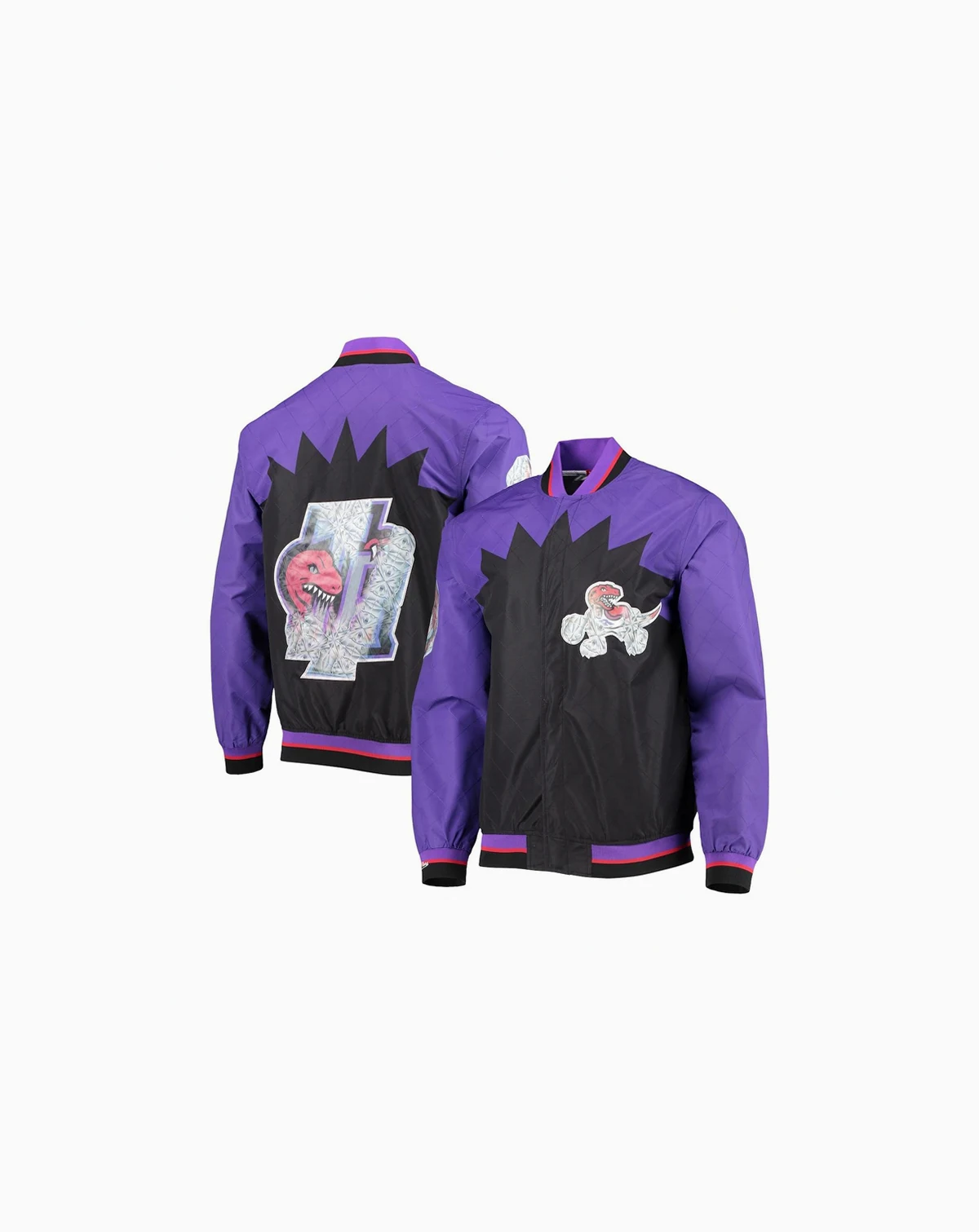 Men's Toronto Raptors Black Hardwood Classics 75th Anniversary Authentic Warmup Full-Snap Jacket