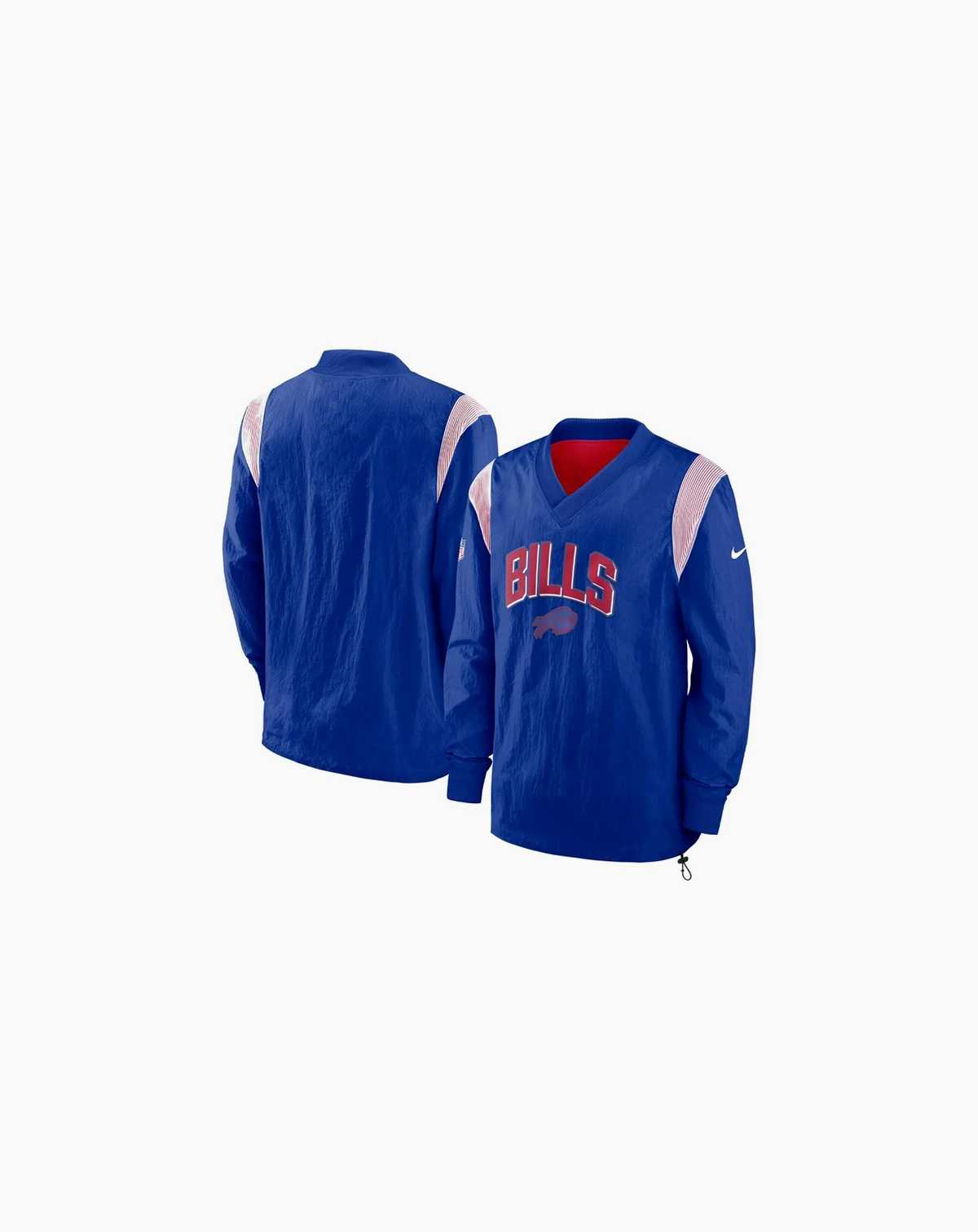 Men's Royal Buffalo Bills Sideline Athletic Stack V-Neck Pullover Windshirt Jacket