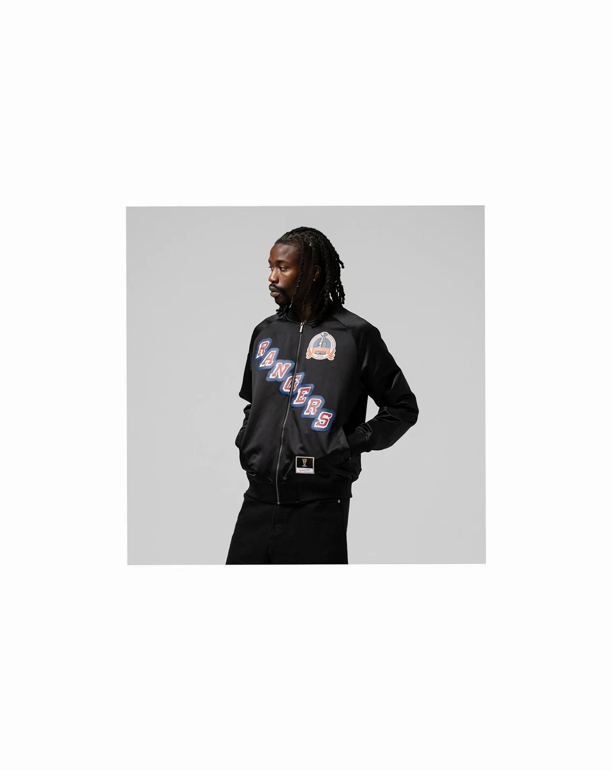 Men's and Women's Mark Messier Black New York Rangers Maxxed Out Full-Zip Satin Jacket