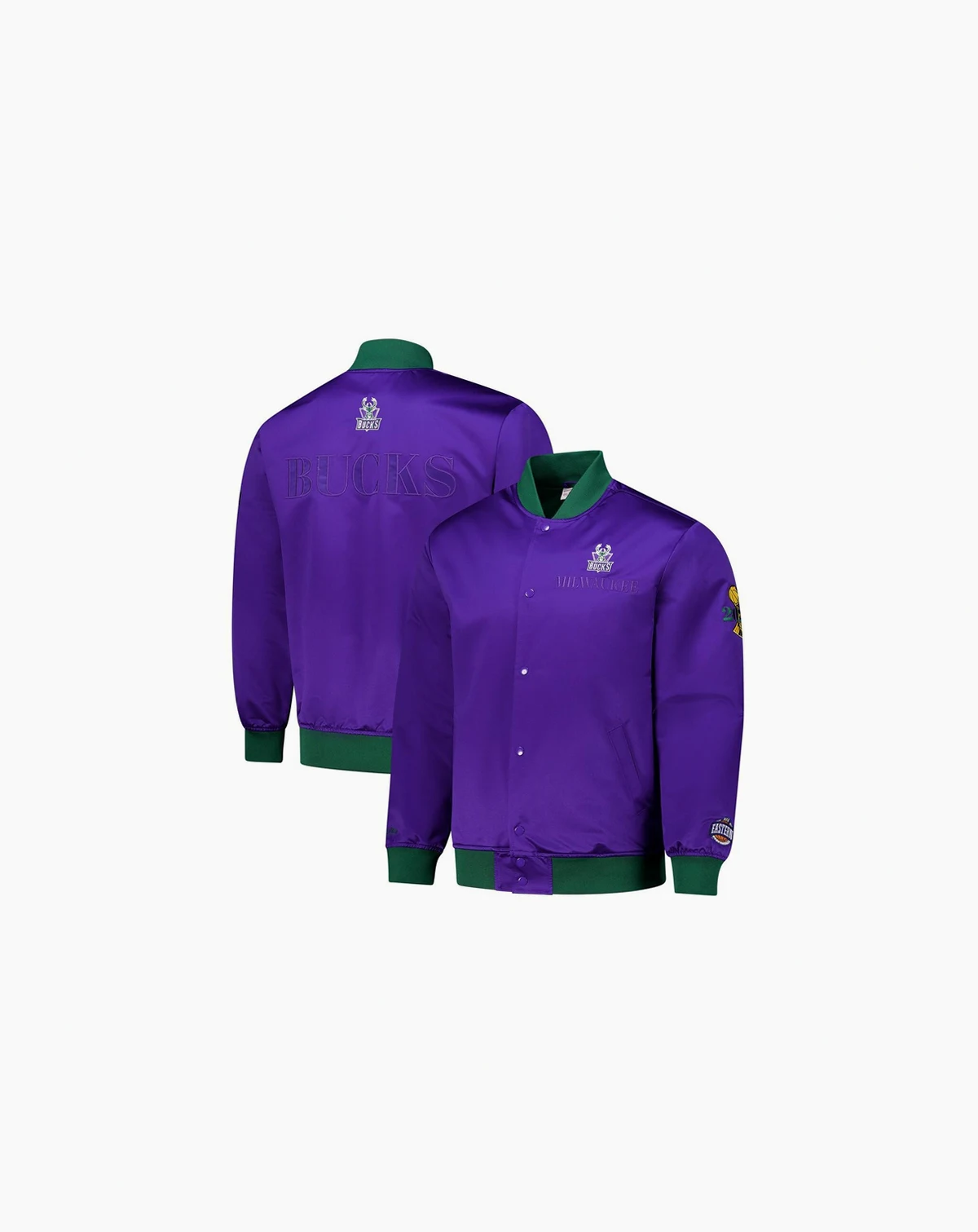 Men's Purple Milwaukee Bucks Hardwood Classics Team OG 3.0 Lightweight Satin Full-Snap Jacket