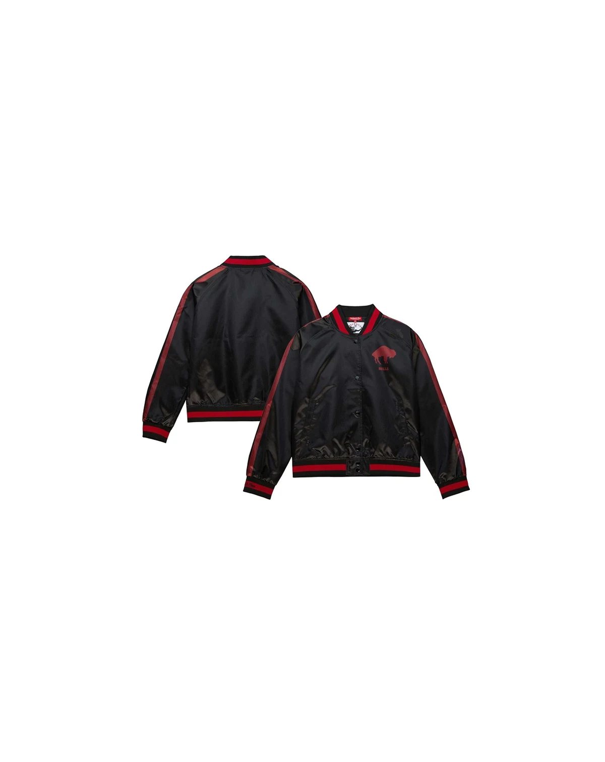 Women's Black Buffalo Bills Raglan Satin Full-Snap Jacket
