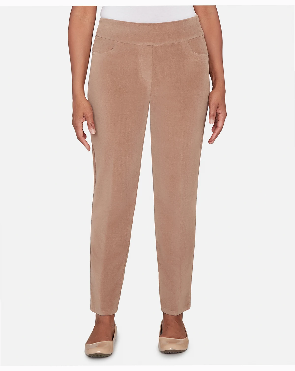 Vienna Allure Fit Flat Front Corduroy Short Length Pant