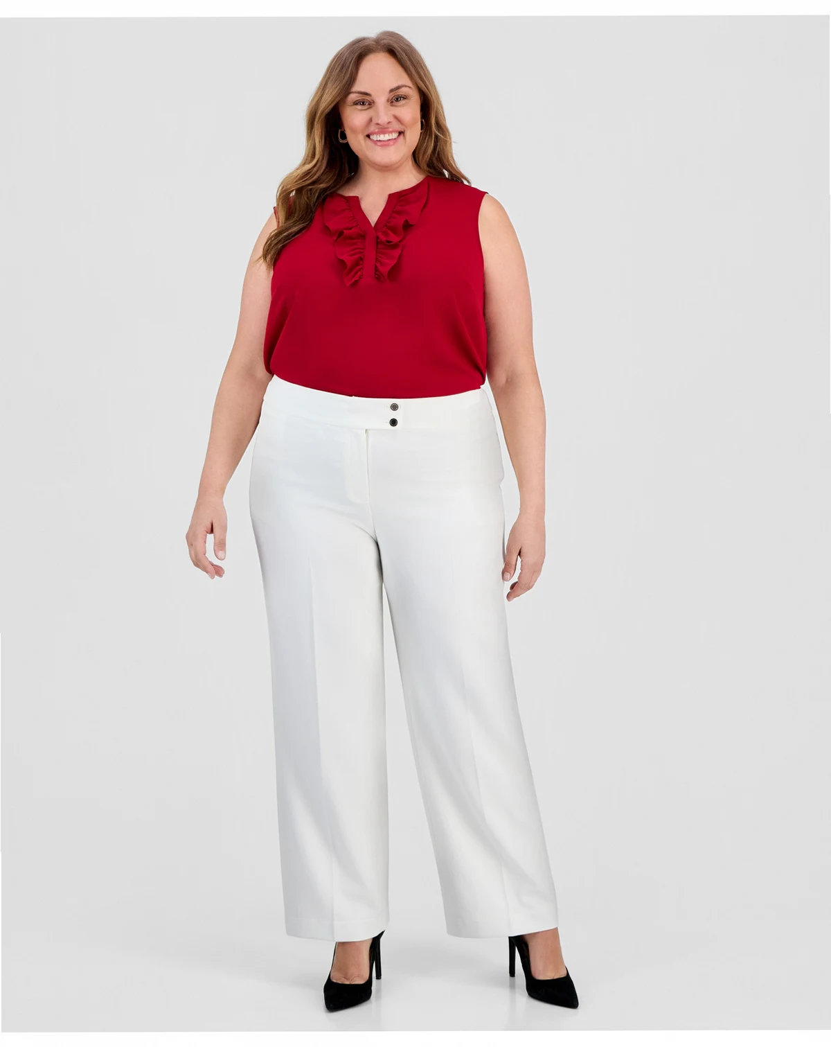 Plus Size High-Rise Wide-Leg Pants
