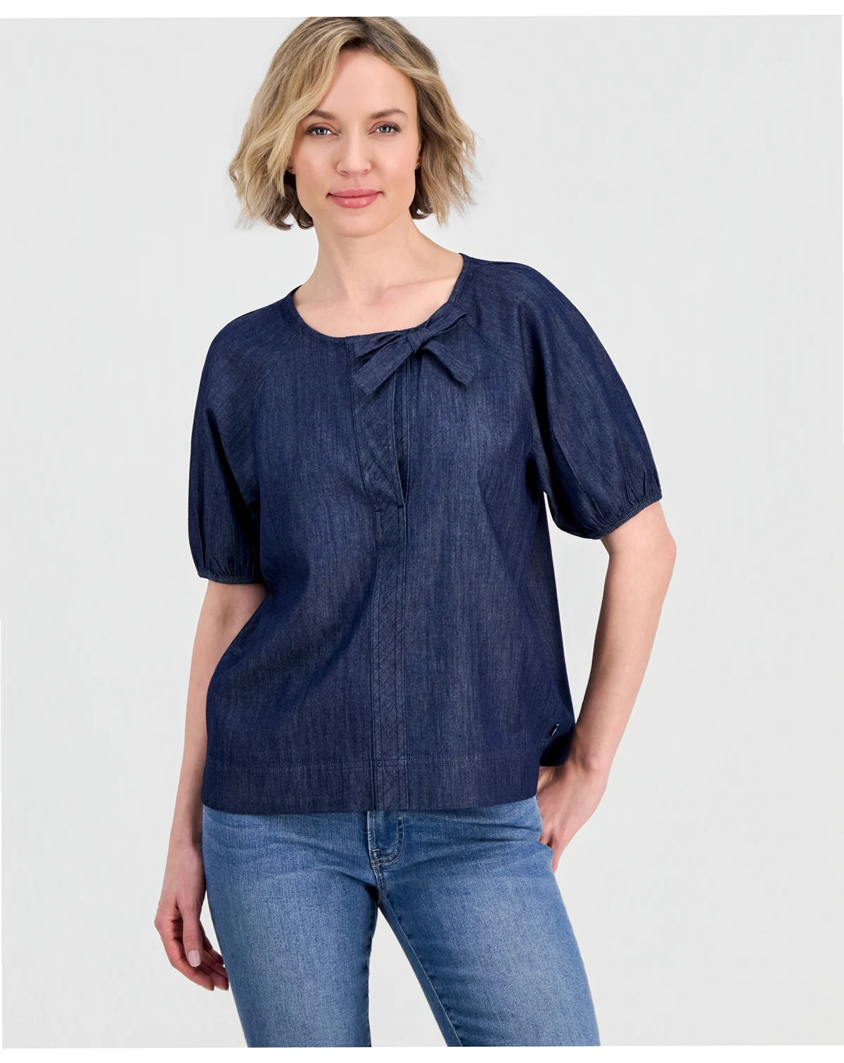 Jeans Women's Chambray Side Bow Blouse