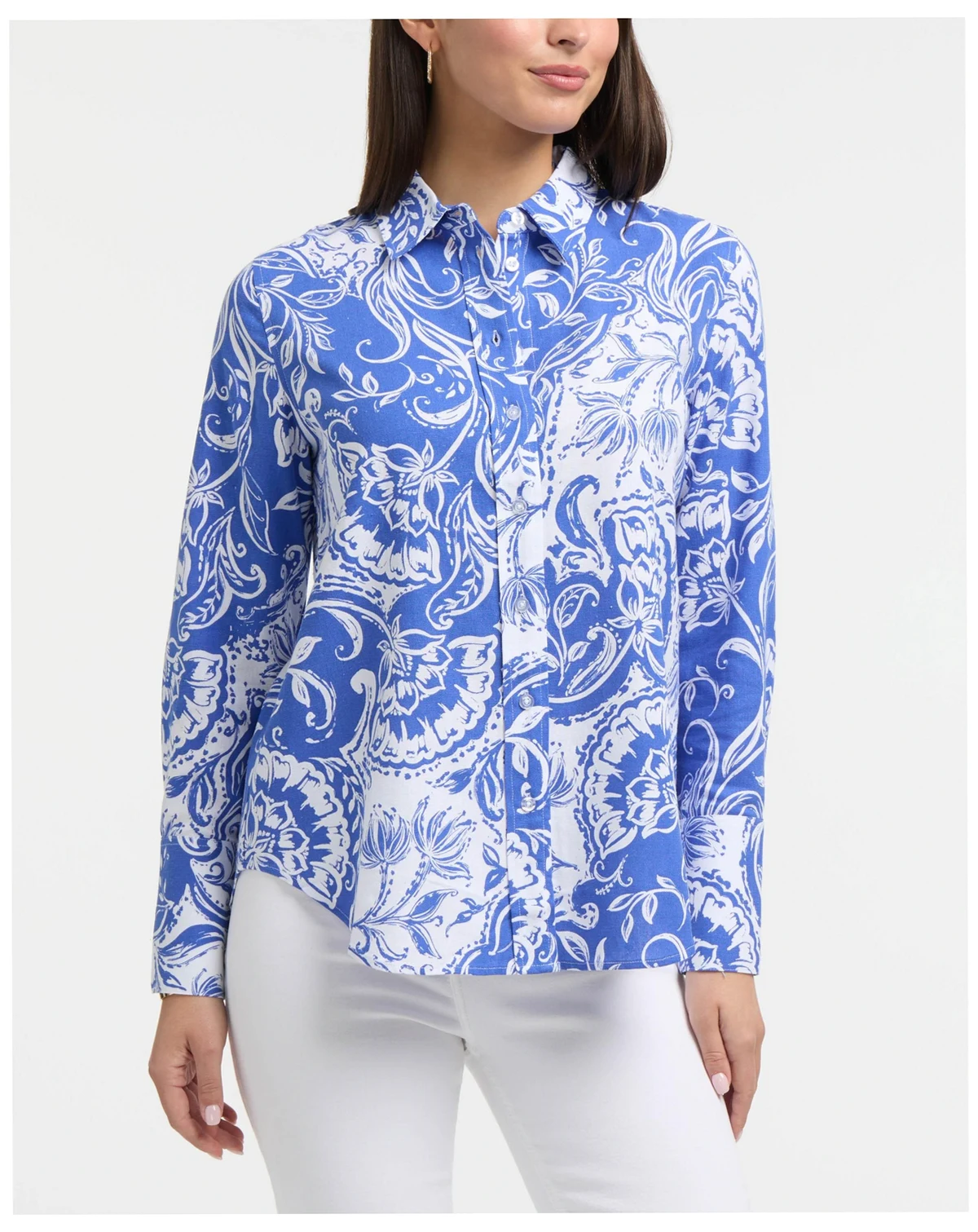 Women's Long Sleeve Linen Blend Shirt