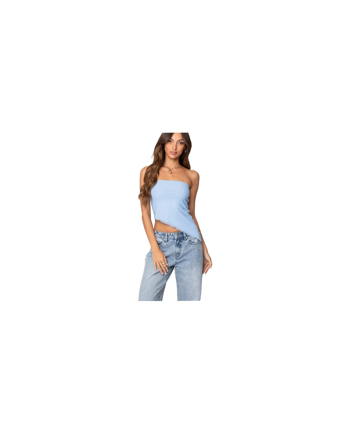 Women's Vivi Mesh Asymmetric Tube Top