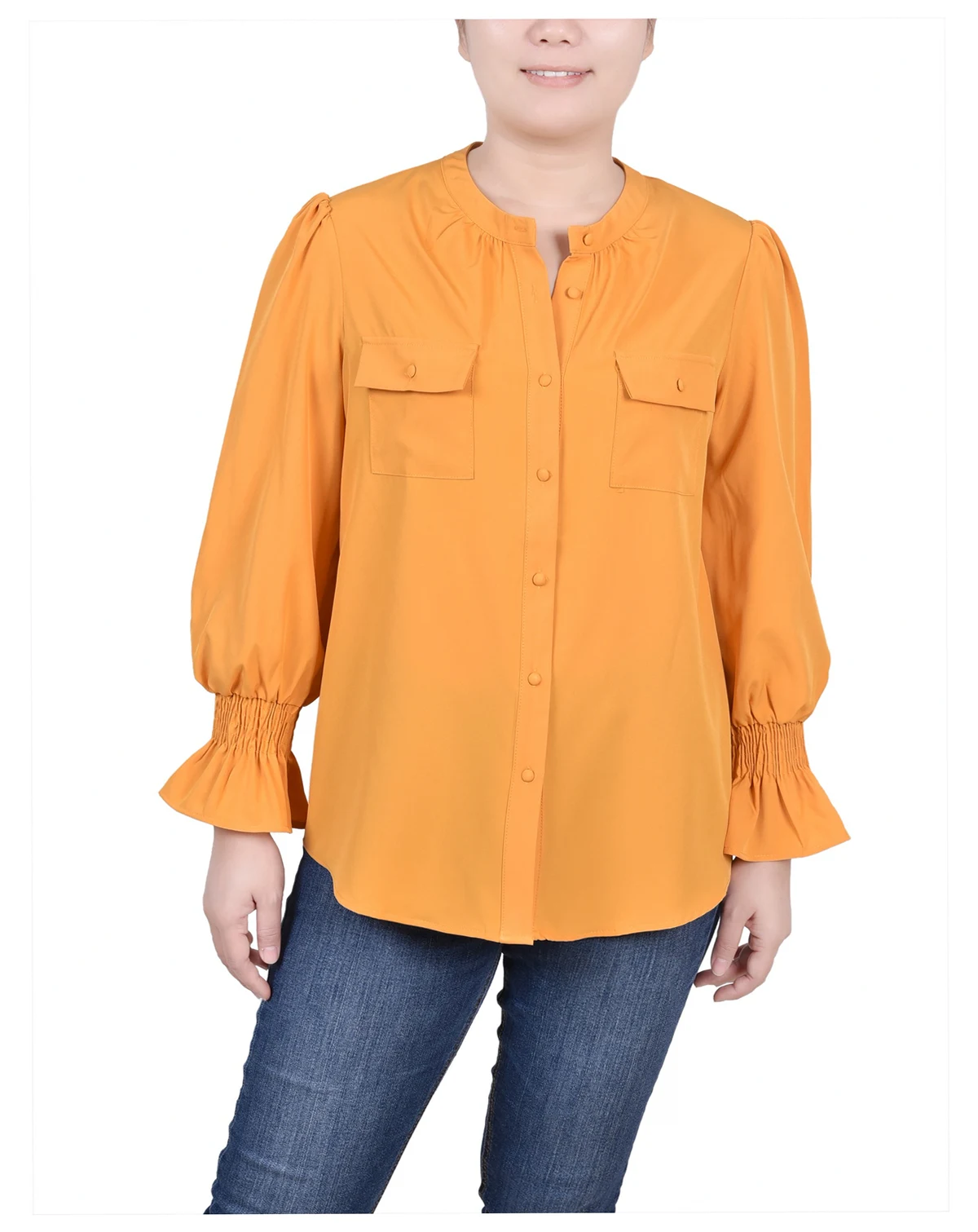 Women's Long Sleeve Y-neck Blouse