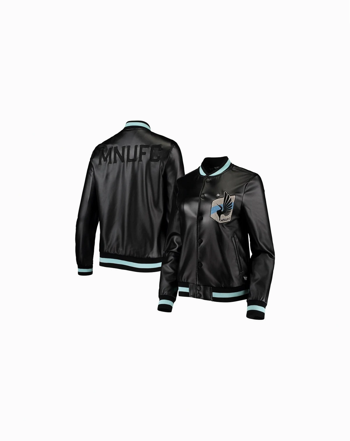 Women's Black Minnesota United FC Full-Snap Bomber Jacket