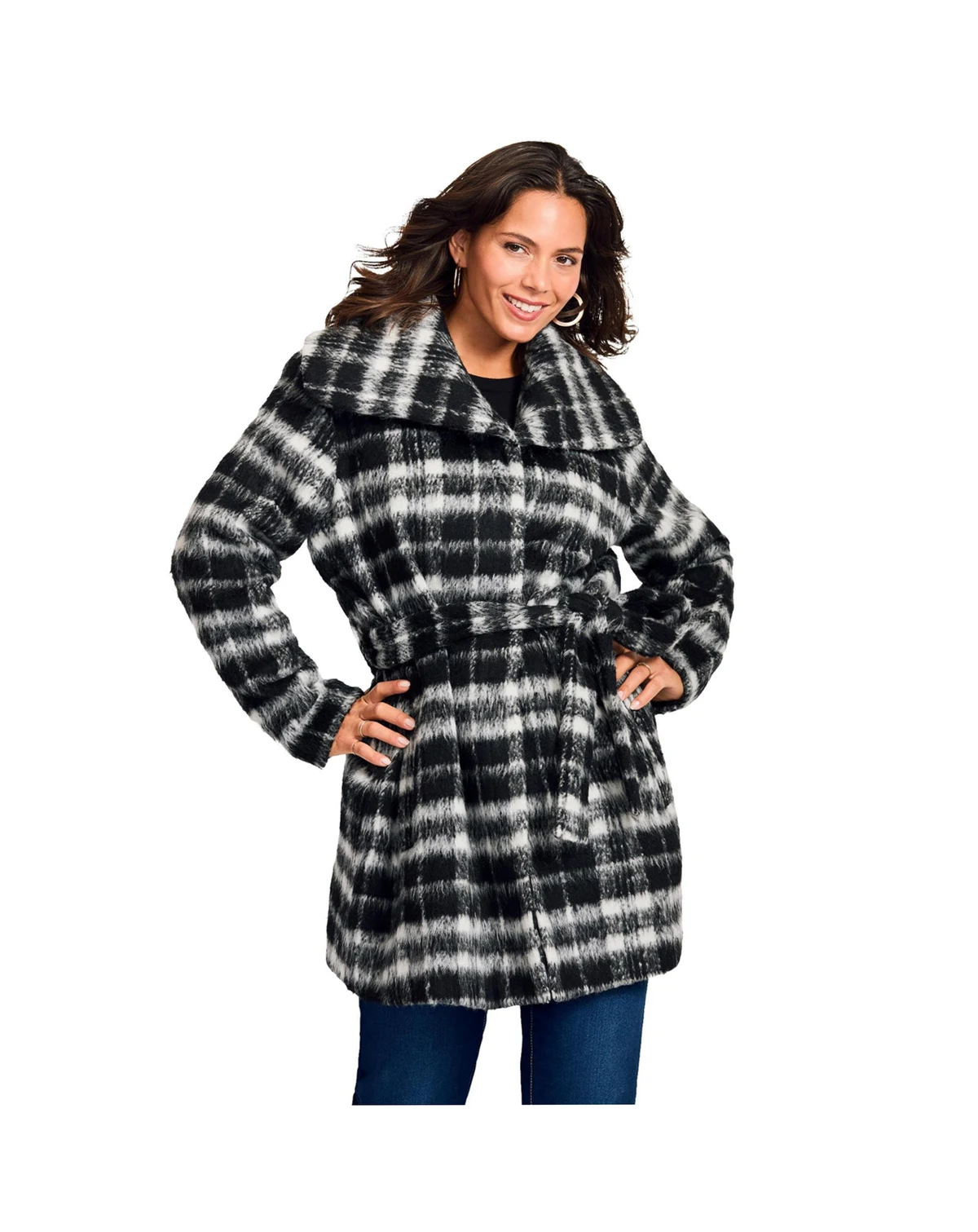 Women's Wing Collar Belted Coat