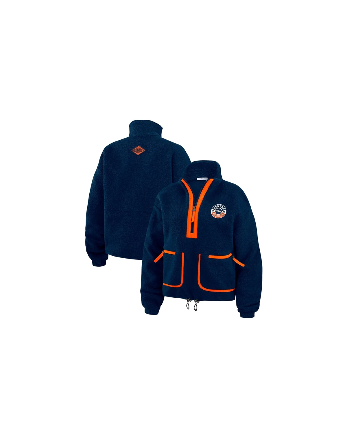 Women's Navy Denver Broncos Polar Fleece Half-Zip Jacket