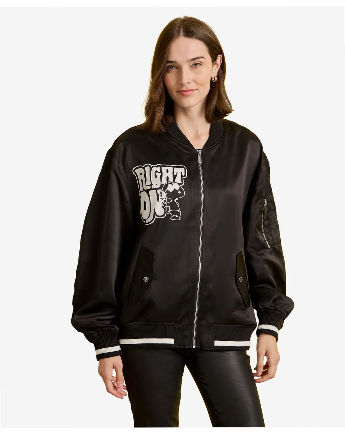 Women's Zipper Front Bomber Jacket
