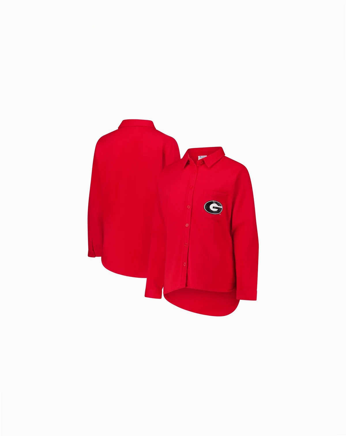 Women's Red Georgia Bulldogs Plus Size Button-Up Shacket