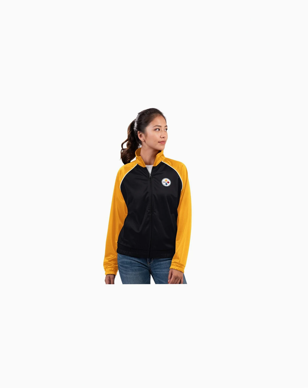 Women's Black Pittsburgh Steelers Replay Full-Zip Track Jacket
