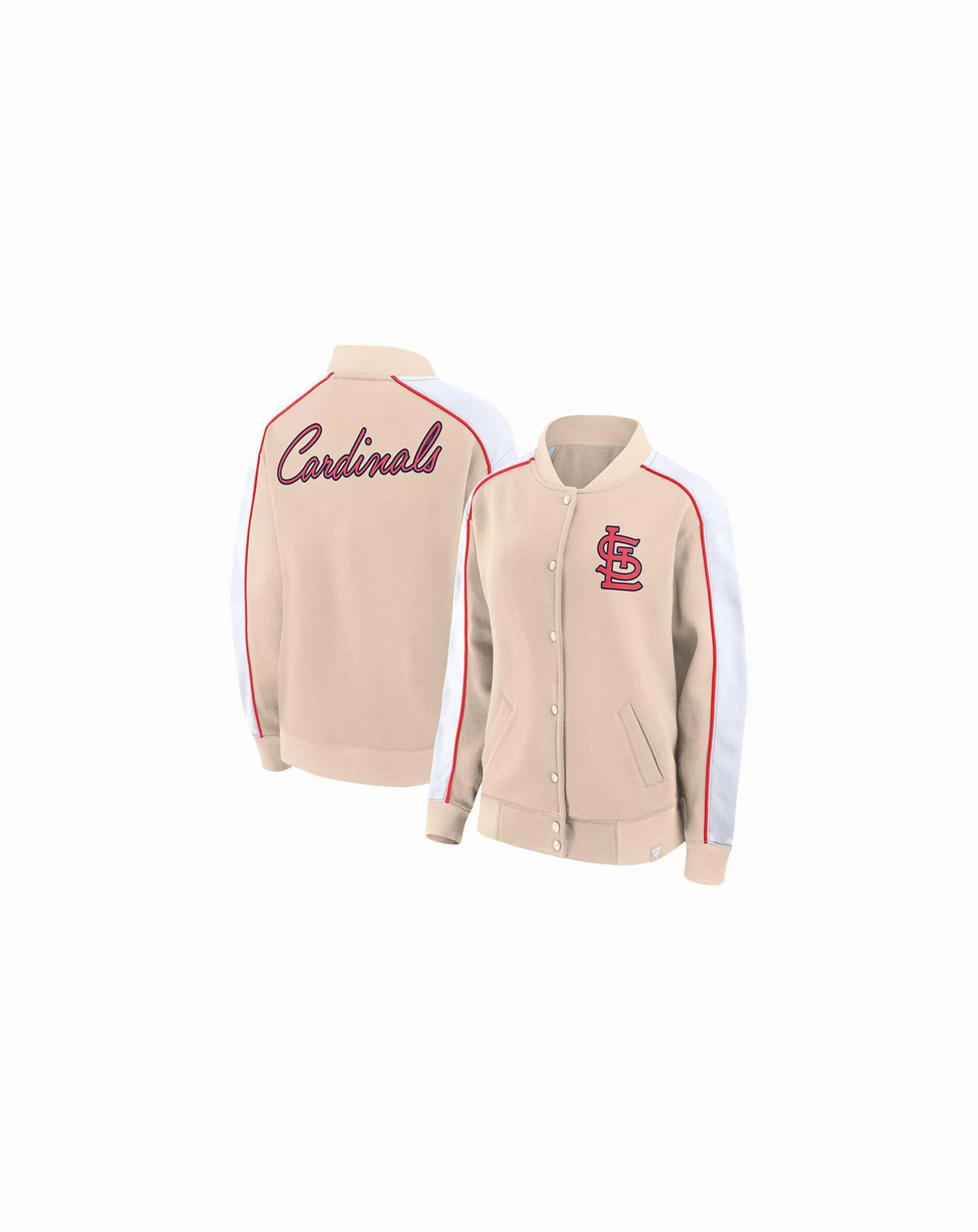 Women's Tan St. Louis Cardinals Luxe Lounge Full-Snap Jacket