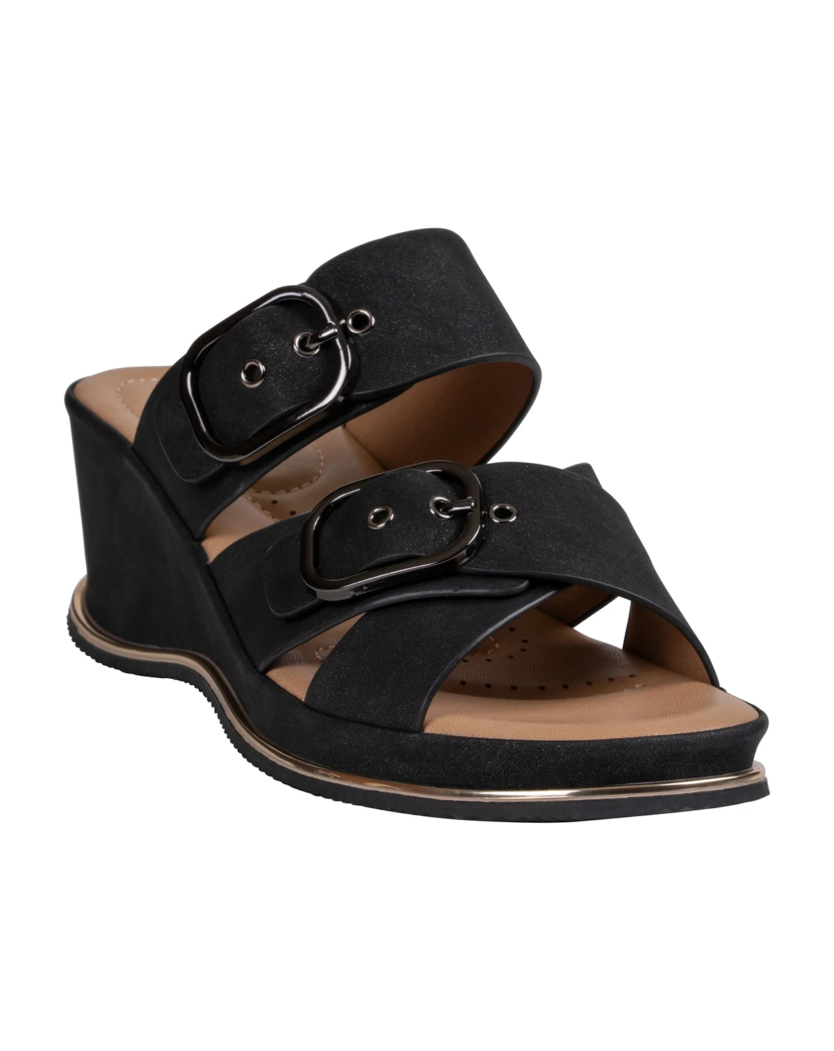 Women's Olana Buckle Round Toe Wedge Sandals