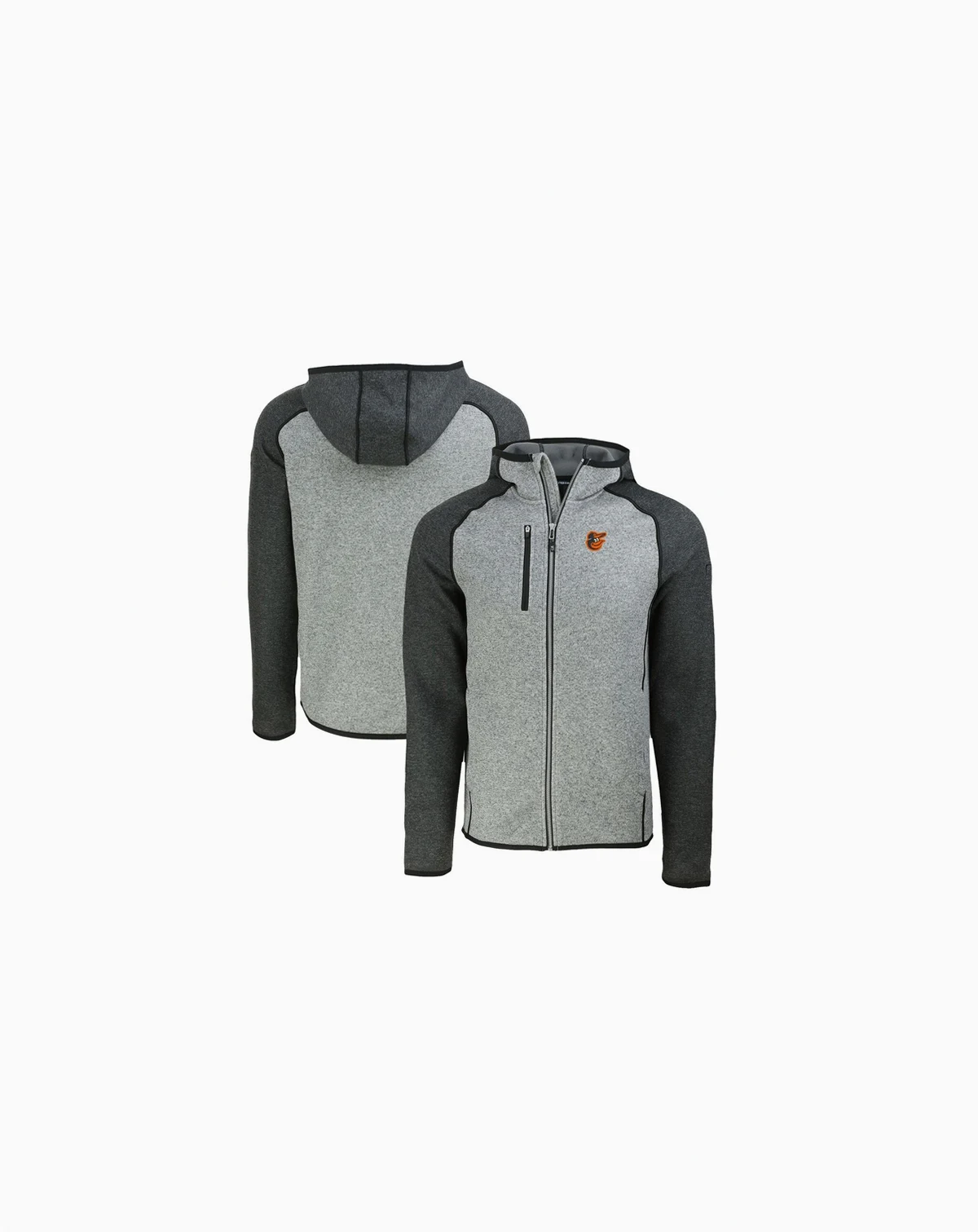 Men's Heather Charcoal/Heather Gray Baltimore Orioles Mainsail Full-Zip Hooded Jacket