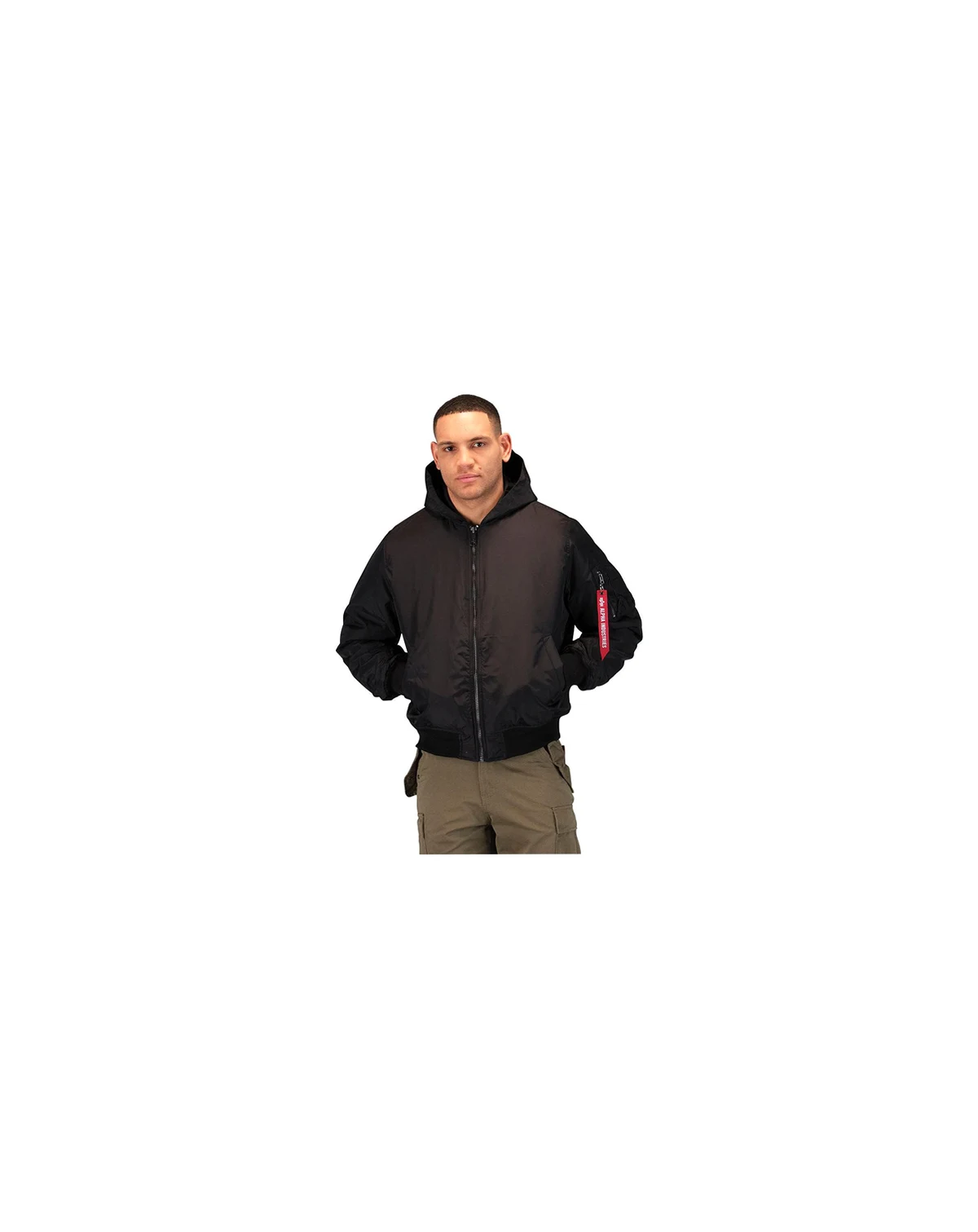Men's Ma-1 Hooded Oxford Flight Jacket